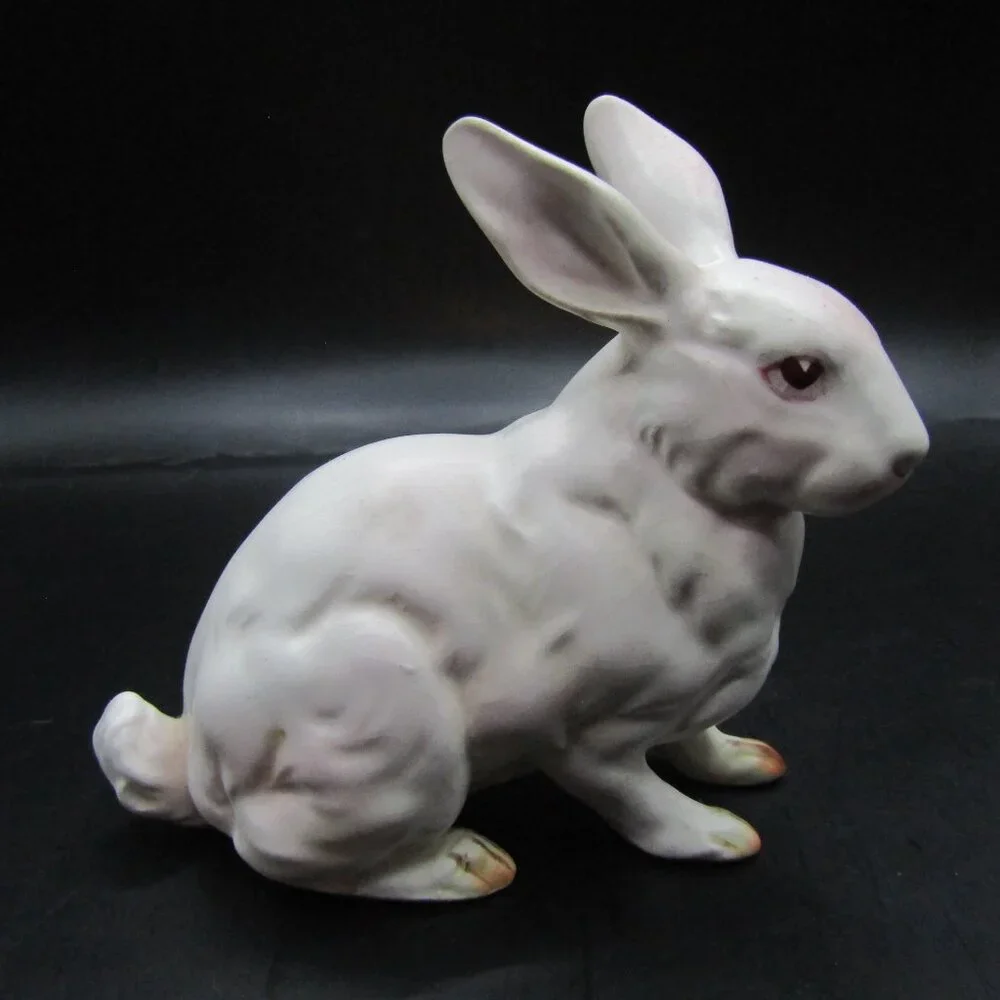 Lefton White Porcelain Rabbit Figurine - Picture 1 of 13